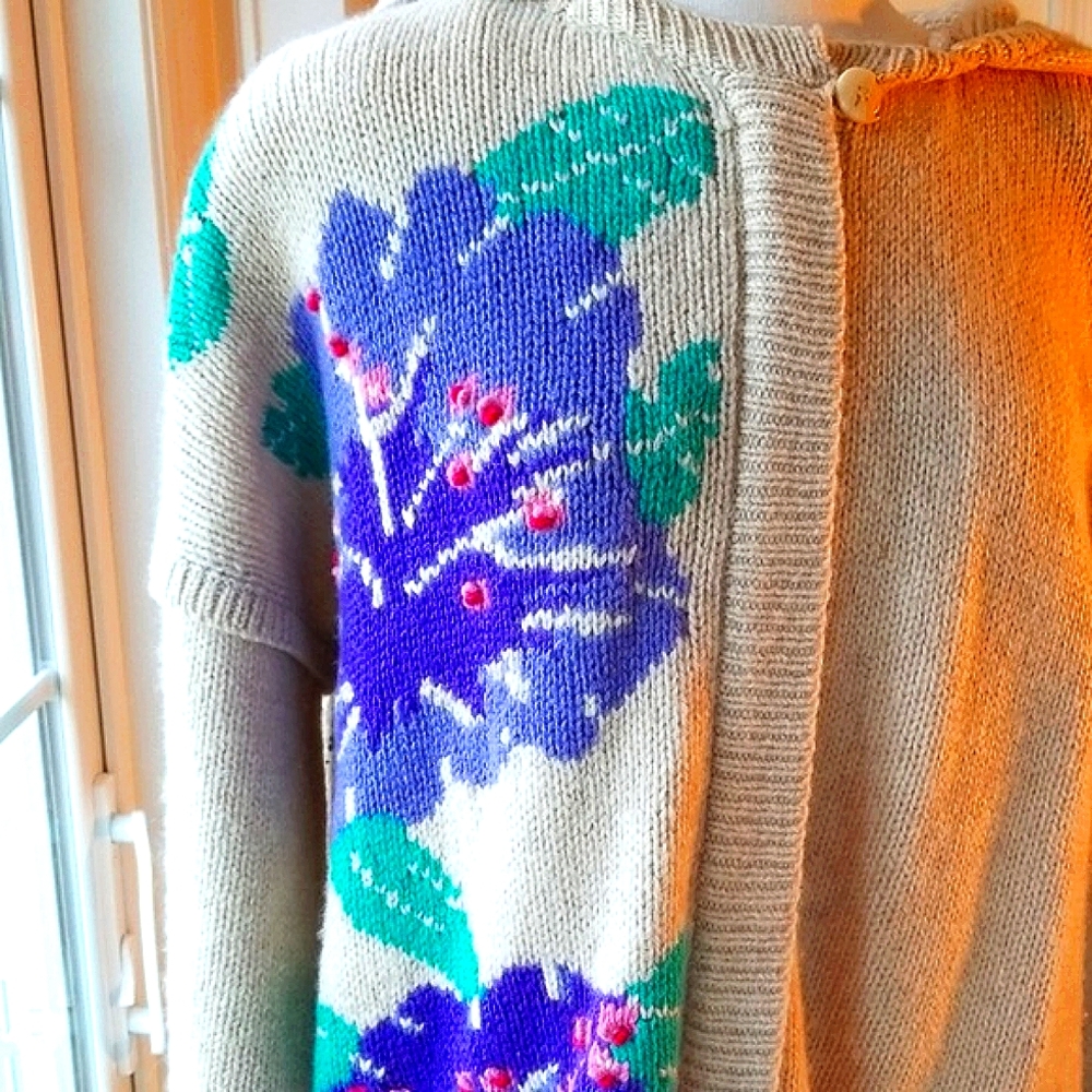 VINTAGE💜 LeRoy Knitwear Hooded Sweater🩵
